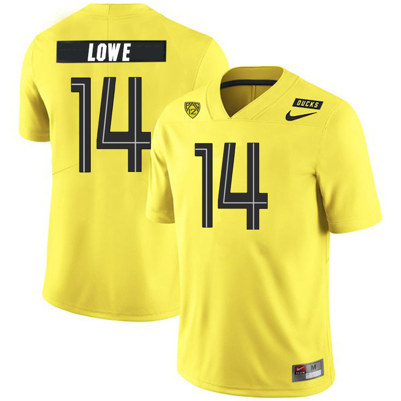 Men #14 Justius Lowe Oregon Ducks College Football Jerseys Stitched Sale-Yellow